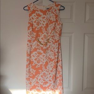 Coral and white flower shell dress